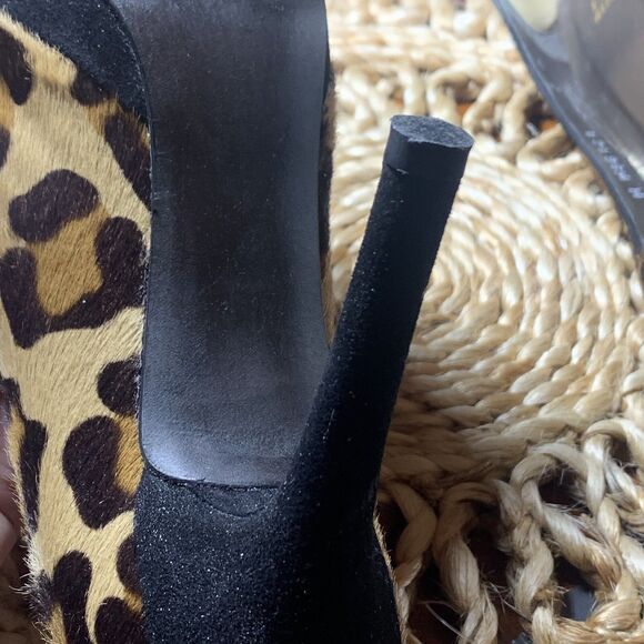 Stuart Weitzman‎ 7M Leopard Calf Hair Stiletto Animal tan black Platform - Picture 9 of 14
